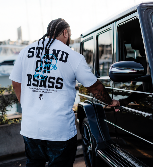 "STAND ON BSNSS" White Tee